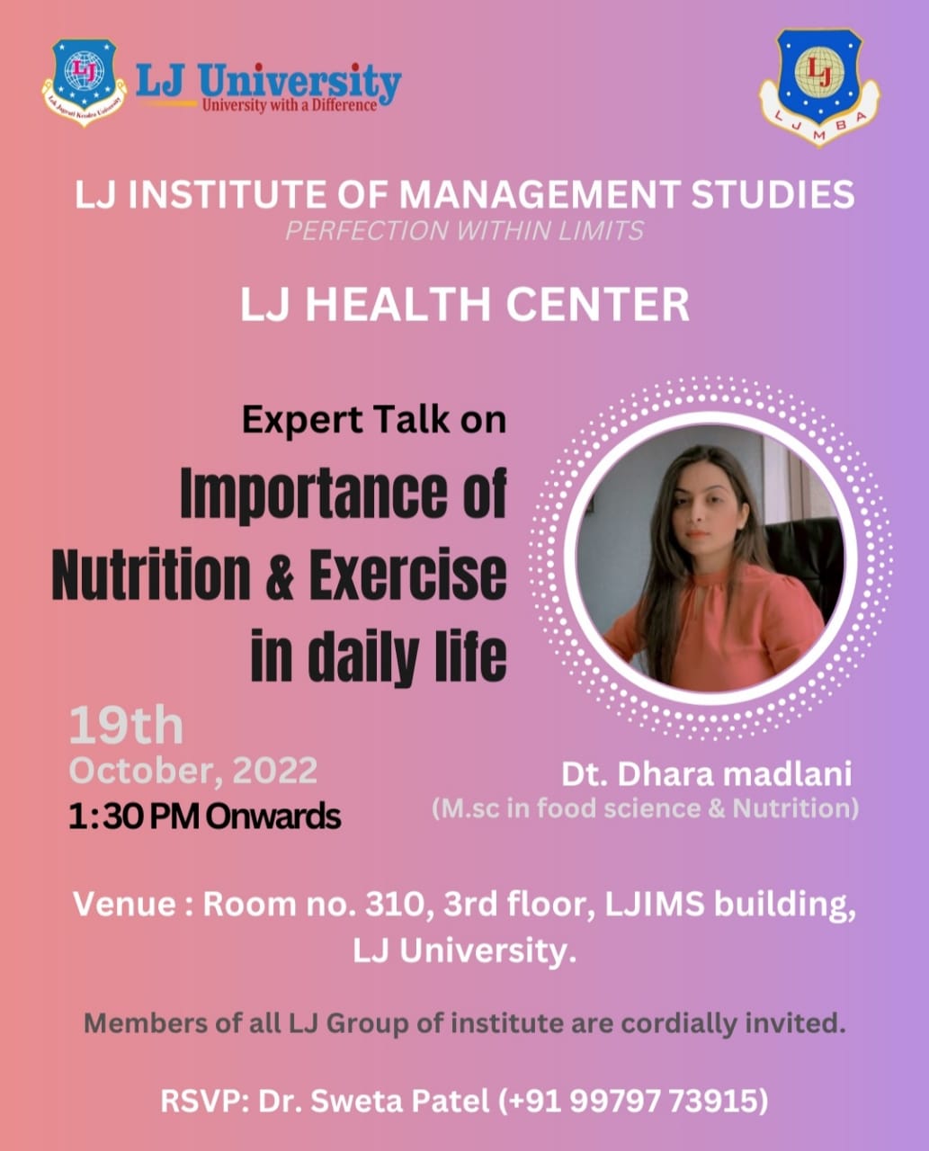Expert Talk on Importance of Nutrition & Exercise in Daily life