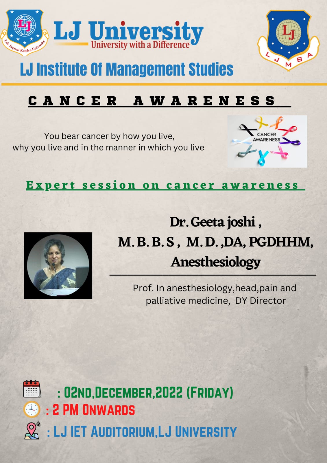 Cancer Awareness by Dr. Geeta Joshi